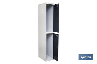 Initial 2-door locker | Steel | Colour: grey | Size: 180 x 30 x 50cm - Cofan