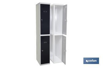 Initial 2-door locker | Steel | Colour: grey | Size: 180 x 30 x 50cm - Cofan