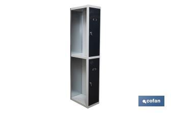 Additional 2-door locker | Steel | Colour: grey | Size: 180 x 30 x 50cm - Cofan