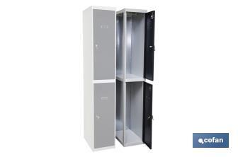Additional 2-door locker | Steel | Colour: grey | Size: 180 x 30 x 50cm - Cofan