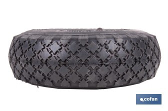 Rueda para carretilla de almacén | Sin rodamiento | Fabricada con llanta de ABS neumática - Cofan