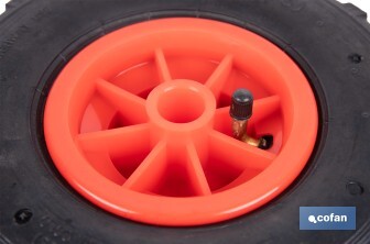 Rueda para carretilla de almacén | Sin rodamiento | Fabricada con llanta de ABS neumática - Cofan