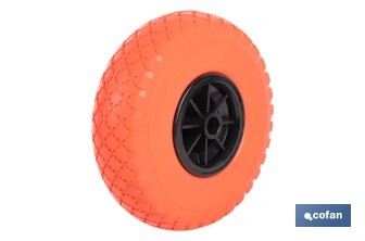 Rueda para carretilla de almacén | Sin rodamiento | Fabricada con llanta de ABS impinchable - Cofan