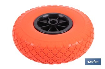 Rueda para carretilla de almacén | Sin rodamiento | Fabricada con llanta de ABS impinchable - Cofan