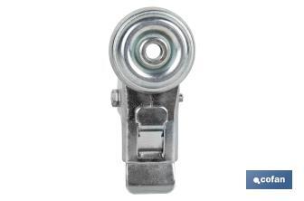 Rueda de goma gris para tornillo pasante y con freno | Diámetros desde 30mm hasta 75 mm | Para pesos desde 25 kg hasta 45 kg - Cofan