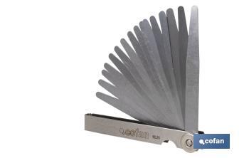 Feeler gauge 18 blades | Gap measuring tool | Available thicknesses from 0.002 to 0.040mm - Cofan