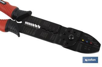 Alicates de Crimpar | Para terminales aislados y terminales Estáñados| Longitud 220 mm - Cofan