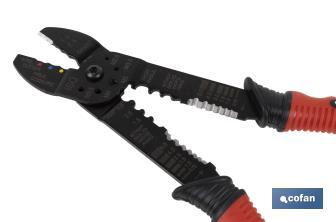 Alicates de Crimpar | Para terminales aislados y terminales Estáñados| Longitud 220 mm - Cofan