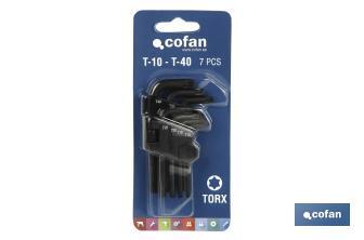 Set of torx keys | 6 pieces | Content: T10, T15, T20, T25, T27, T30 - Cofan