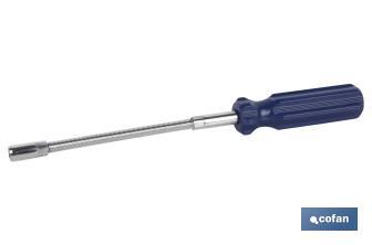 Destornillador flexible para abrazaderas SW 7 | Medidas: 28 x 3 cm | Material: hierro WRH62A - Cofan