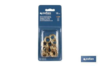 Kit de 12 sets de Ojetes | Diámetros de 10 - 12 mm | Apto para montajes - Cofan