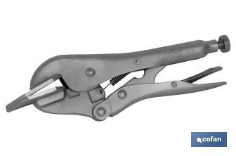 Locking pliers with jaws | Suitable for sheet metal plate | Length: from 8" to 11" - Cofan