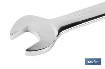 Combination spanner with reversible ratchet | Size from 8 to 32mm | Polished steel - Cofan