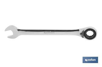 Combination spanner with reversible ratchet | Size from 8 to 32mm | Polished steel - Cofan