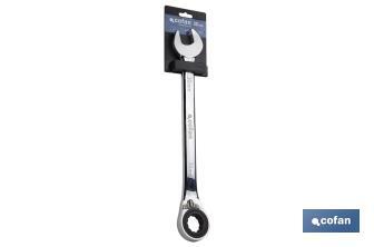 Combination spanner with reversible ratchet | Size from 8 to 32mm | Polished steel - Cofan