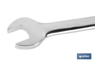 Combination spanner with reversible ratchet | Size from 8 to 32mm | Polished steel - Cofan