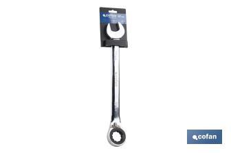 Combination spanner with reversible ratchet | Size from 8 to 32mm | Polished steel - Cofan