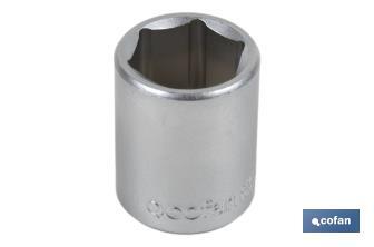 1/4" Drive socket | 6-point socket head | Size from 4 to 14mm - Cofan