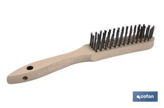 Wire brush for welding | Available in various rows | Steel with wooden handle - Cofan