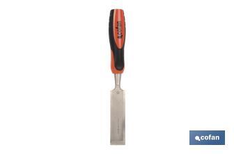 Bevel edge chisel with bi-material handle | Resharpened chromed blade | Available sizes from 6 to 35mm - Cofan