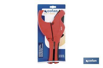 Pipe shears for plastic pipes | Diameter: 63mm (2" 1/2) | Instant Change System (ICS) - Cofan