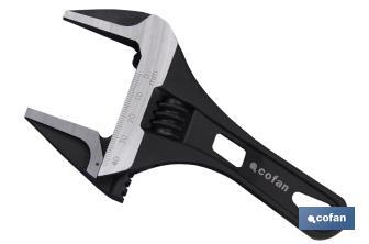 Stubby adjustable wrench | Wide jaw adjustable wrench | Available in various sizes and openings | Chrome-vanadium steel - Cofan