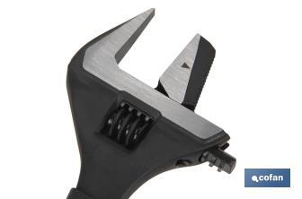 Llave ajustable reversible de gran apertura | Con moleta central. Mango fabricado en goma de gran confort | Medidas 8" (200 mm) - Cofan