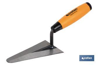 Round tip trowel | Length: 130mm | Suitable for construction industry | Rubber handle - Cofan