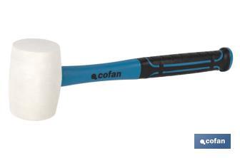 White rubber mallet | Available in three different weights | Rubber head - Cofan