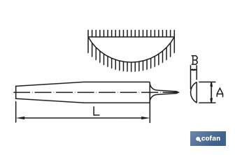 Half-round file | Replaceable and ergonomic handles | Available in various sizes, models and thicknesses - Cofan