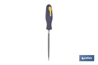 Slim triangular file | Dead smooth model | Available in two sizes | Replaceable and ergonomic handle - Cofan