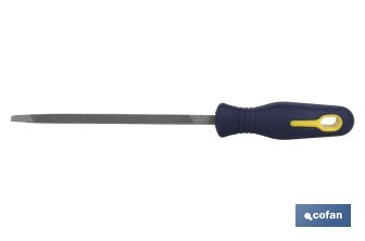Slim triangular file | Dead smooth model | Available in two sizes | Replaceable and ergonomic handle - Cofan