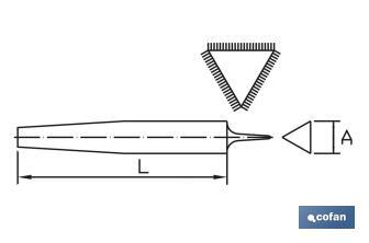 Lima triangolare extra-sottile | Modello Extra Dolce | Due dimensioni disponibili | Manico intercambiabile ed ergonomico - Cofan