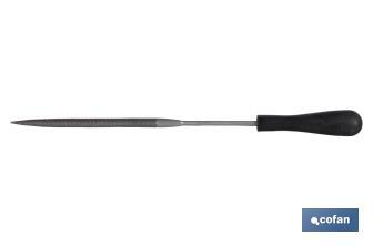 Half-round needle file | Length: 6" | Rubber handle | Smooth model - Cofan