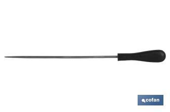 Round needle file | Length: 6" | Rubber handle | Smooth model - Cofan