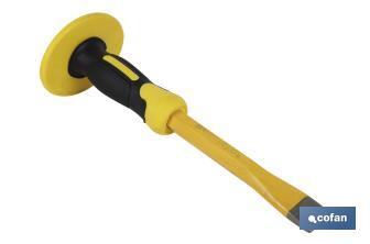 Flat chisel with hex shank | With protective handle | Available in various sizes | Steel - Cofan