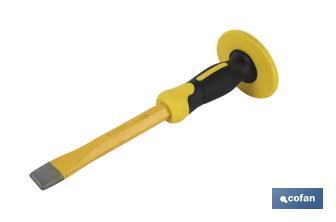 Flat chisel with hex shank | With protective handle | Available in various sizes | Steel - Cofan