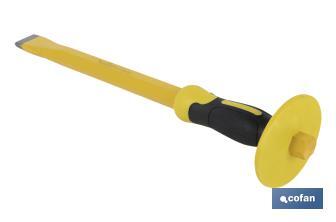 Flat chisel with hex shank | With protective handle | Available in various sizes | Steel - Cofan