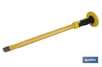 Flat chisel with hex shank | With protective handle | Available in various sizes | Steel - Cofan