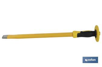 Flat chisel with hex shank | With protective handle | Available in various sizes | Steel - Cofan