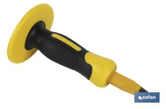 Point head chisel with hex shank | With protective handle | Available in various sizes | Steel - Cofan