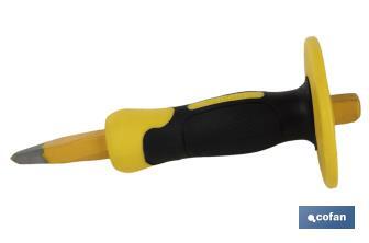 Point head chisel with hex shank | With protective handle | Available in various sizes | Steel - Cofan