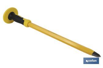 Point head chisel with hex shank | With protective handle | Available in various sizes | Steel - Cofan