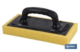 Sponge float | Suitable for cleaning tiles | Size: 280 x 140 x 30mm | Polyethylene handle - Cofan