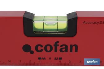 Nivel de aluminio | Medidas desde 300 hasta 1500 mm | Nivel de 3 burbujas para facilitar la nivelación - Cofan