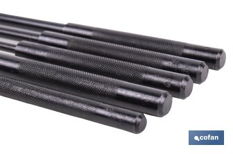 Set de 5 botadores cilíndricos | Diámetros: 3 - 10 mm | Fabricados en acero cromo vanadio templado | Uso Profesional e Industrial - Cofan