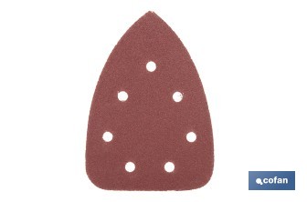 Hojas de lija para lijadora de detalle (Mouse) | Pack de 5 hojas de lija triangulares | Material: óxido de aluminio | Disponibles en diferentes granos - Cofan