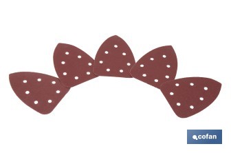 Hojas de lija para lijadora de detalle (Mouse) | Pack de 5 hojas de lija triangulares | Material: óxido de aluminio | Disponibles en diferentes granos - Cofan