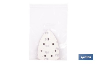 Hojas de lija para lijadora de detalle (Mouse) | Pack de 5 hojas de lija triangulares | Material: óxido de aluminio | Disponibles en diferentes granos - Cofan