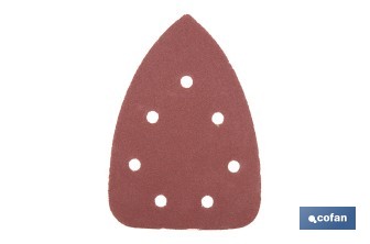 Hojas de lija para lijadora de detalle (Mouse) | Pack de 5 hojas de lija triangulares | Material: óxido de aluminio | Disponibles en diferentes granos - Cofan